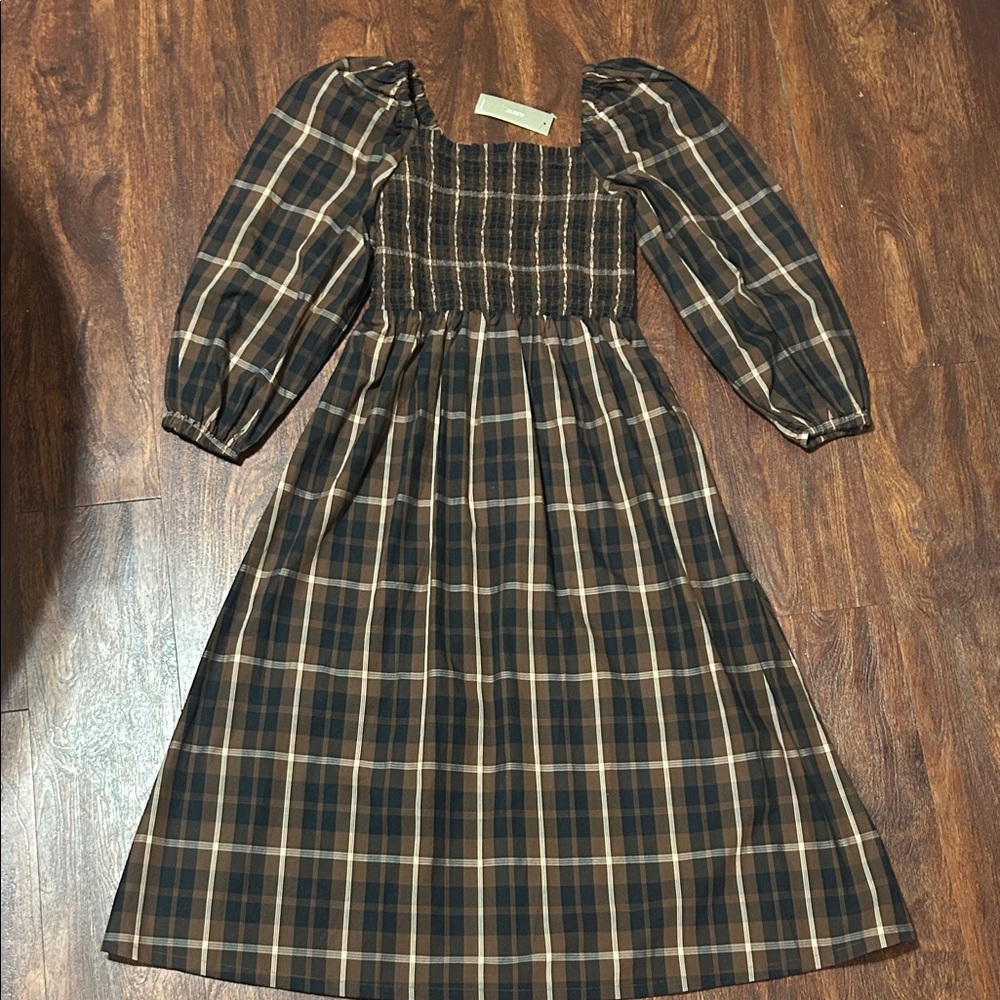 J. Crew women Brown Plaid Dress